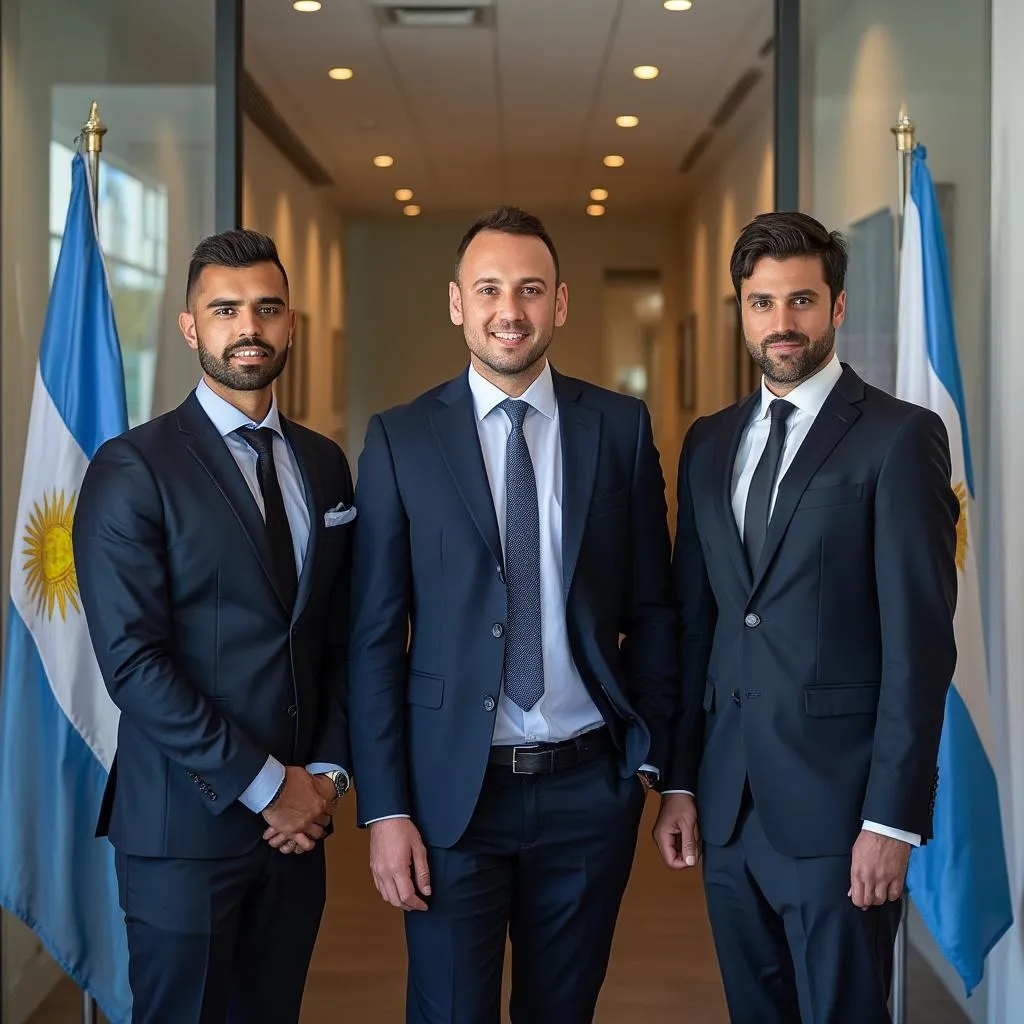 Fundadores de ArgentConsult en la inauguración de la primera oficina